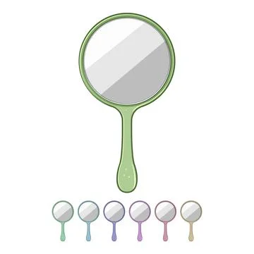 Old hand mirror cartoon vector graphic Stock Illustration