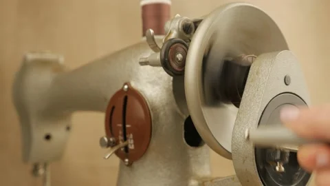 Old Hand Sewing Machine Stock Footage 153370024