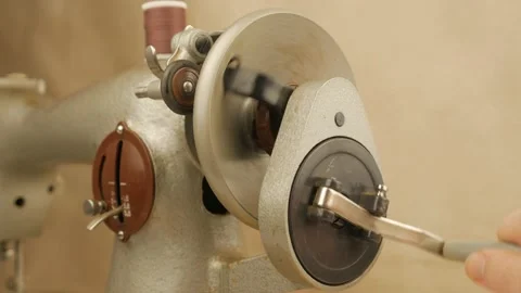 Old Hand Sewing Machine Video stock 153370026