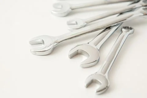 Old hand tools ,Pliers screwdriver wrench rusted iron metal tools on Steel pl Stock Photos