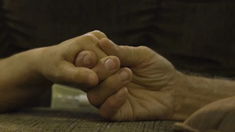 Old hands holding Stock Footage 91459558