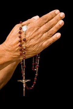 Old hands praying Stock Photos