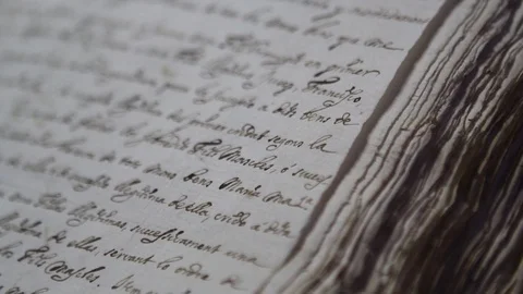 Old Handwritten Record Close-up Video stock 126532773