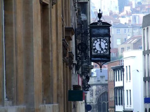 Old hanging clock Stock Photos
