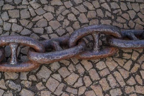 Old harbor chain Stock Photos