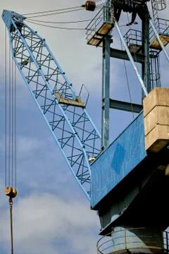 Old harbor crane Fotos de archivo