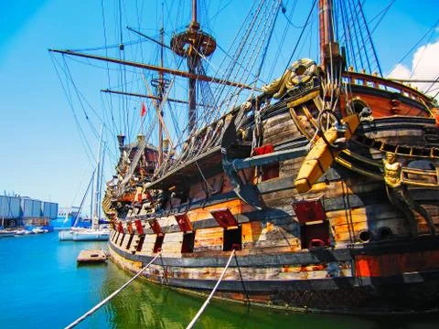Old Harbor, Genoa Stock Photos