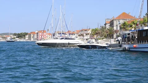 Old harbor of Stari Grad 스톡 동영상 164874481