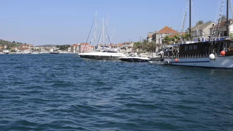 Old harbor of Stari Grad 스톡 동영상 164874900