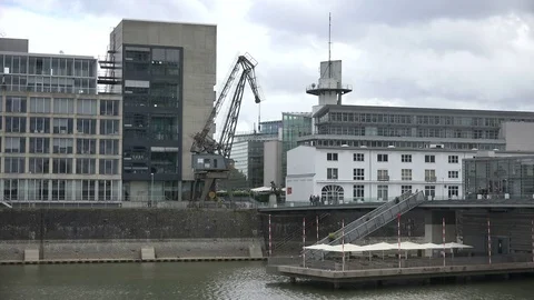 Old harbour crane Stock Footage 72901837