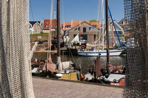 Old harbour of urk Stock Photos