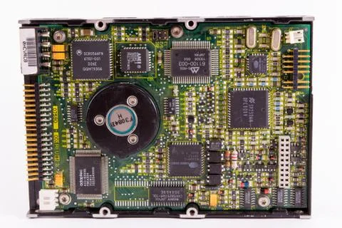 Old Hard Drive Close Up. Stock Photos