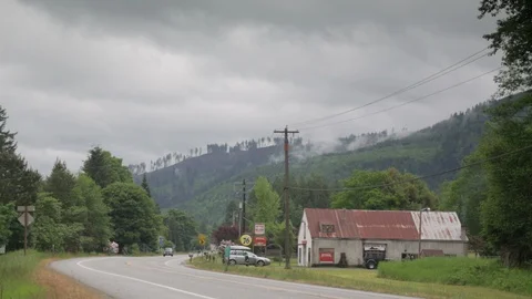Old hardware store in Cascade mountains Stock Footage 86757434