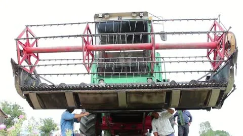 Old harvester repair Stock Footage 12726703