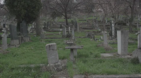Old haunted cemetery [monuments] Video stock 35769239