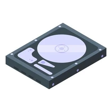 Old hdd icon isometric vector. Digital computer Stock Illustration