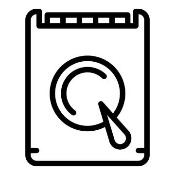 Old hdd icon outline vector. Data memory Stock Illustration