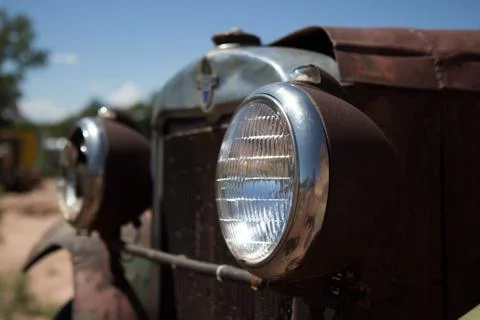 The old headlights 库存照片