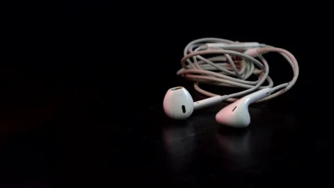 Old headphones Stock Footage 144242697