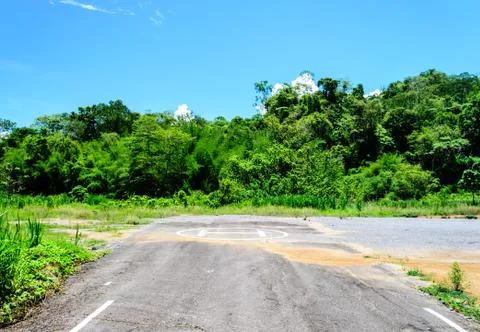 The old helipad on the mountain Stock Photos