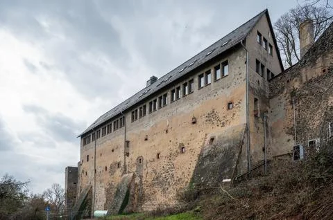 Old high building with windows on top at Ronneburg Castle, Germany during c.. Fotos de archivo