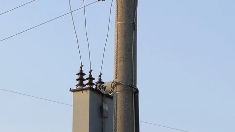 Old high voltage pylon Stock Footage 116503312