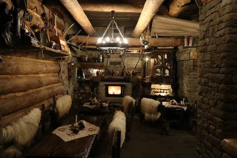 Old highlander cottage Stock Photos