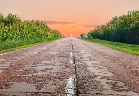 Old highway in the evening Stock-Fotos
