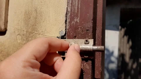 Old Hinge Steel Locking Hinge Door Lock Stock Footage 286332069