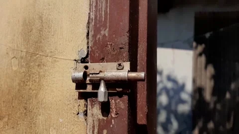 Old Hinge Steel Locking Hinge Door Lock Stock Footage 286332073