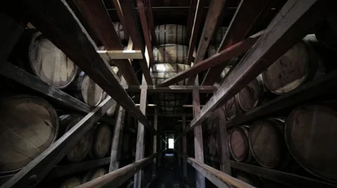 Old Historic Bourbon Rick Warehouse House in Kentucky Stock Footage 59071584