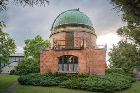Old Historic building of observatory within Ondrejov astronomy institute. Deep Stock Photos