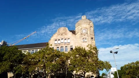 Old historic clock tower timelapse in summertime Stock Footage 141392791