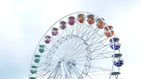 Old historic Ferris wheel Stock Footage