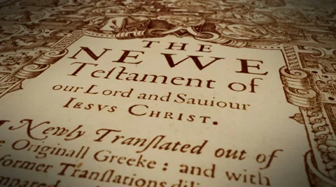 Old, historic New Testament Stock Footage 34022530