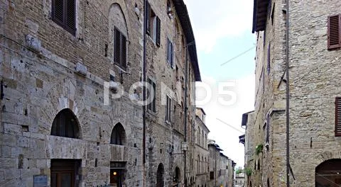 Old historic stone building houses Stock Photos