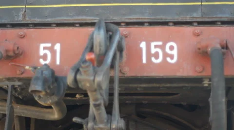 Old Historic Train In Station Stock Footage 53802581