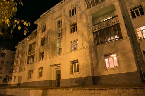 Old historical building in constructivism style in the center of Samara (fo.. Photos