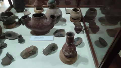 Old historical display items in the "Schafferer Museum" in Pozuzo, Peru Stock Footage 283671648
