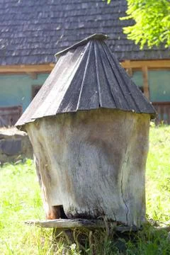 Old hive in the garden Stock Photos