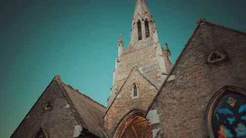 Old holbeach cemetry stone chapel Stock Footage 141064868