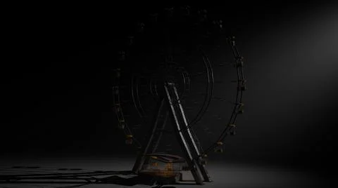 The old horror Ferris Wheel 3d-illustration 3d-rendering イラスト素材