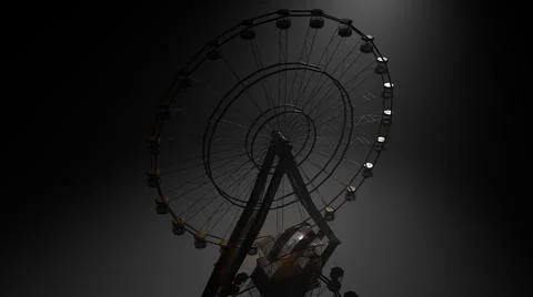 The old horror Ferris Wheel 3d-illustration 3d-rendering 库存插图