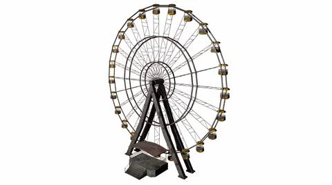 The old horror Ferris Wheel 3d-illustration 3d-rendering イラスト素材