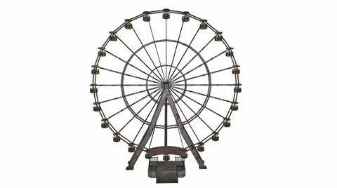 The old horror Ferris Wheel 3d-illustration 3d-rendering イラスト素材