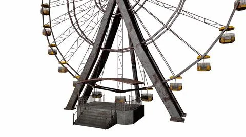 The old horror Ferris Wheel 3d-illustration 3d-rendering イラスト素材