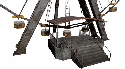 The old horror Ferris Wheel 3d-illustration 3d-rendering イラスト素材