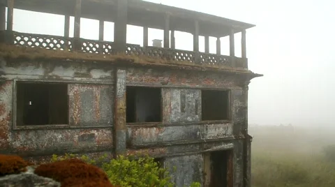 Old hotel and mist Stock Footage 782012