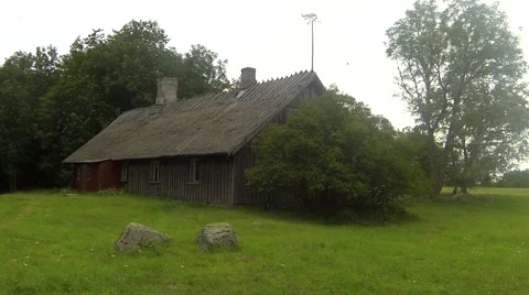 Old house and swallows Stock Footage 53000928