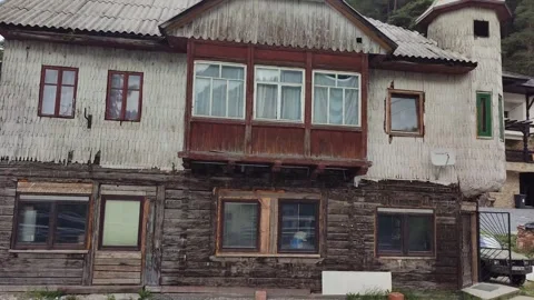 An old house built from wood Video stock 246760738